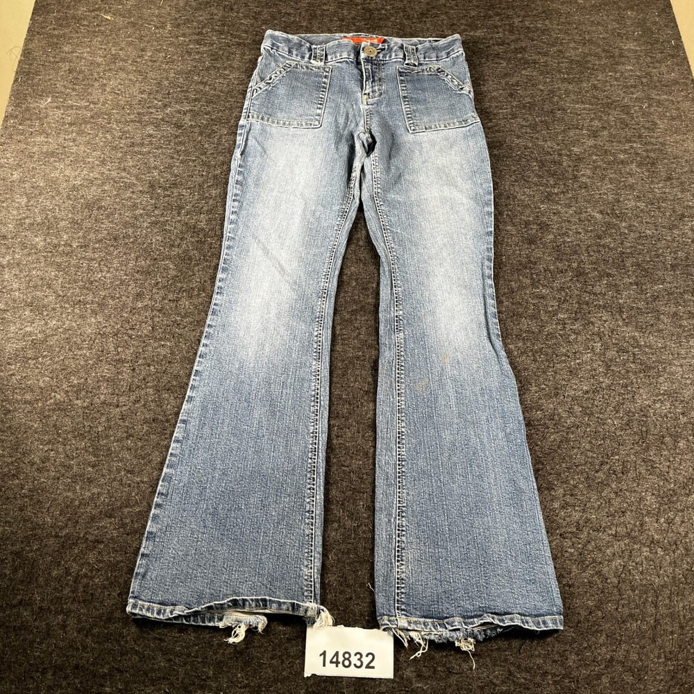 Vtg Calvin Klein Choice Jeans Womens 29 Blue Denim Cotton Patch Pocket Flare Leg